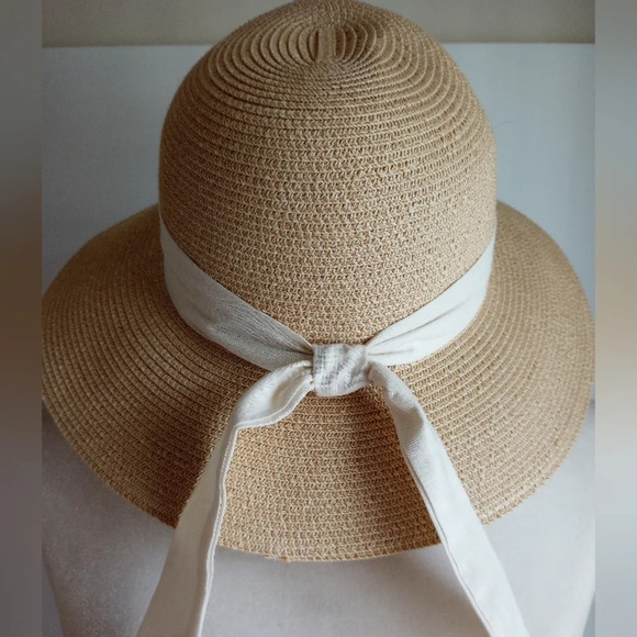Furtalk Adjustable Sun Beach Hat Natural Linen Ribbon One Size - Picture 5 of 10